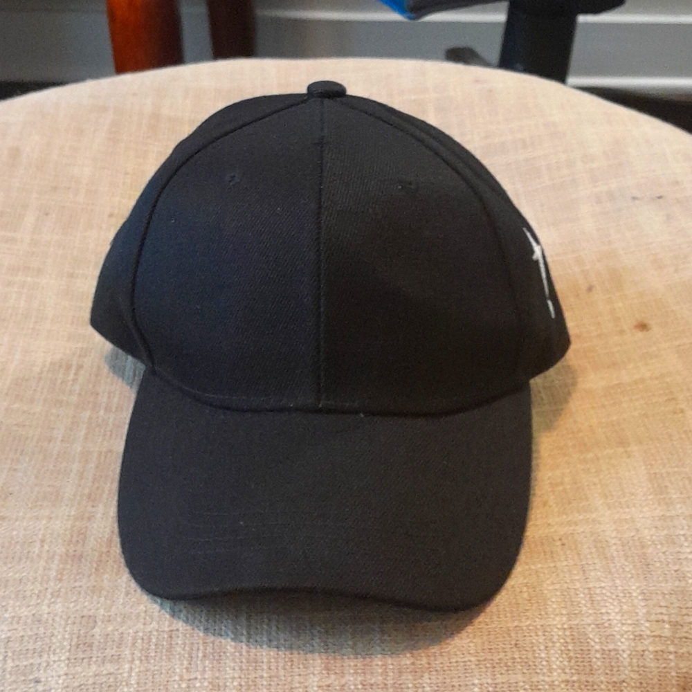 Cotton Baseball Cap. Black. New. Adjustable. OS.